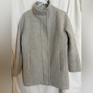 Women's Wool Blend Coat Size 6 Gray Funnel Neck Winter Jacket Style AB945